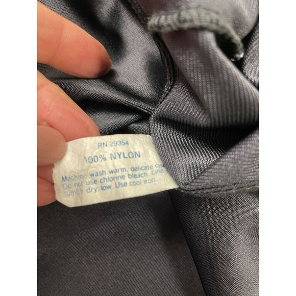 Vintage ILGWU Black Slip Lace Shiny Long Spaghetti Straps Nightie Medium - Picture 8 of 10